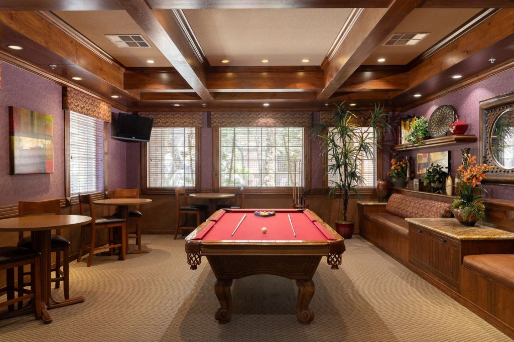 Billiards room in The Willows clubhouse