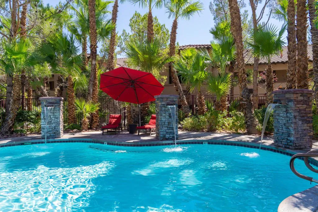Heated pool and spa at The Willows in Las Vegas