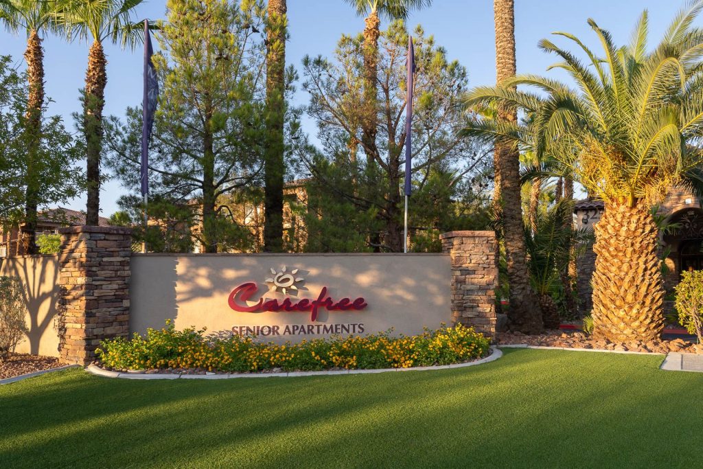 Carefree Senior Apartments monument sign at The Willows
